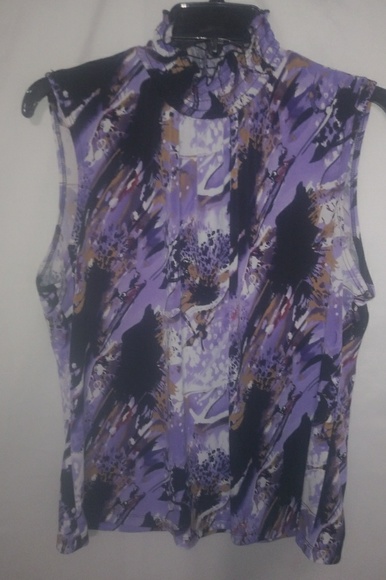 Sere Nade Purple Sleeveless Turtle Neck Top XL - Picture 1 of 3